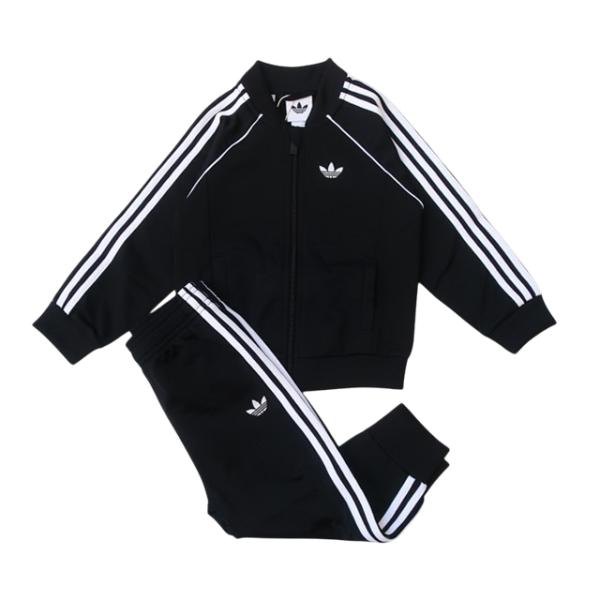 アディダス オリジナルス 上下セット キッズ 子供 スーパースター ジャージセットアップ 黒 ブラック bt464 adidas originals