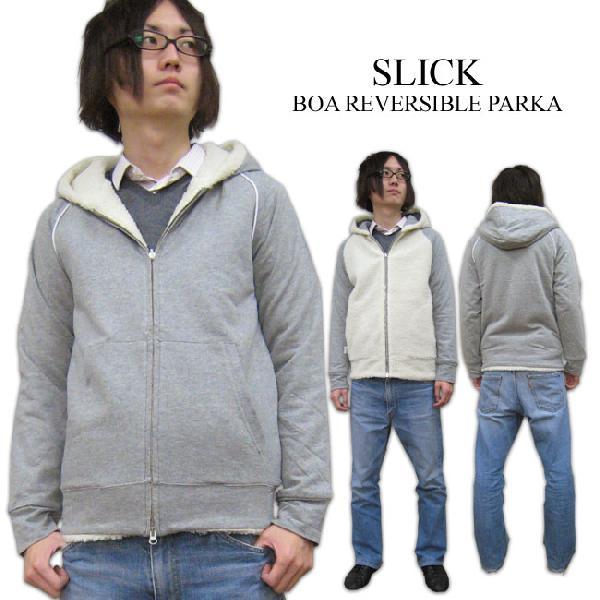 slickボア付きパーカー
