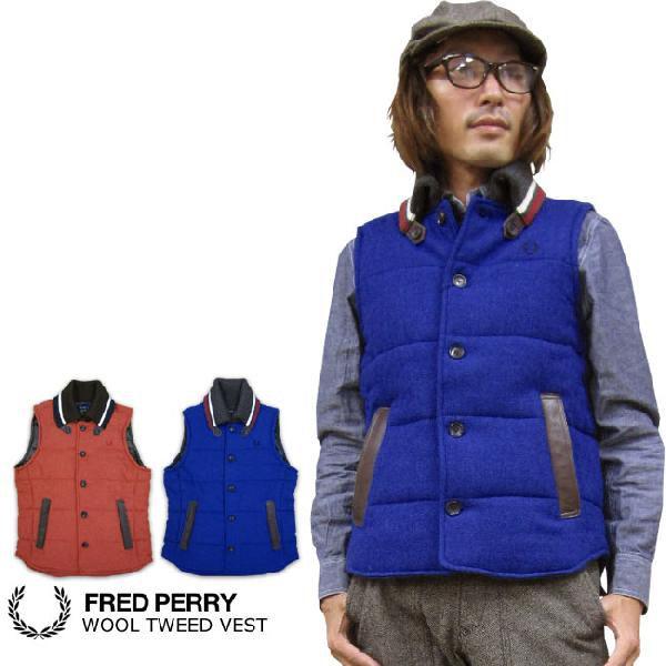 ベスト メンズ / FRED PERRY フレッドペリー ウールツイード 中綿