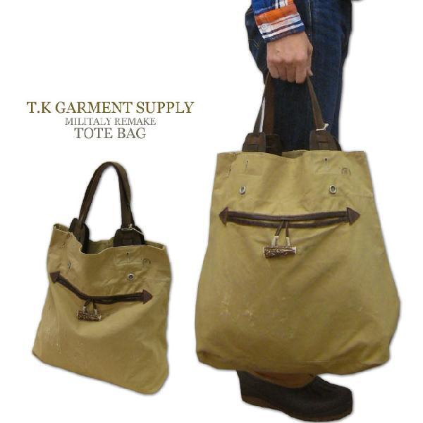 T.K GARMENT SUPPLY MILITALY REMAKE TOTE BAG MADE IN JAPAN T.K GARMENT SUPPLY MILITALY REMAKE TOTE BAG MADE IN JAPAN