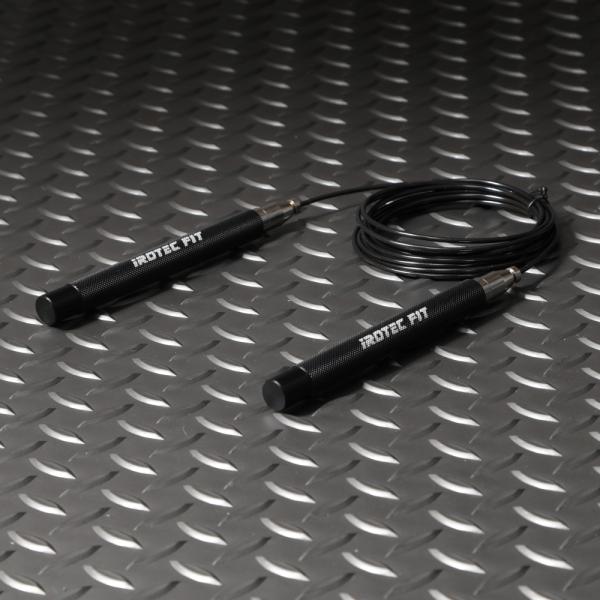 IROTEC FIT（アイロテック フィット）アルミニウムジャンピングロープ ブラック / 縄跳び なわとび とびなわ 有酸素運動 体幹 筋トレ ダイエット器具
