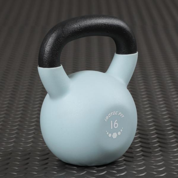 IROTEC FIT（アイロテック フィット）ネオプレーン ケトルベル スモーキーブルー 16KG  / ダンベル 鉄アレイ 鉄アレー 筋トレ器具 ダイエット器具 有酸素運動
