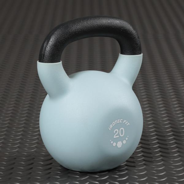 IROTEC FIT（アイロテック フィット）ネオプレーン ケトルベル スモーキーブルー 20KG  / ダンベル 鉄アレイ 鉄アレー 筋トレ器具 ダイエット器具 有酸素運動