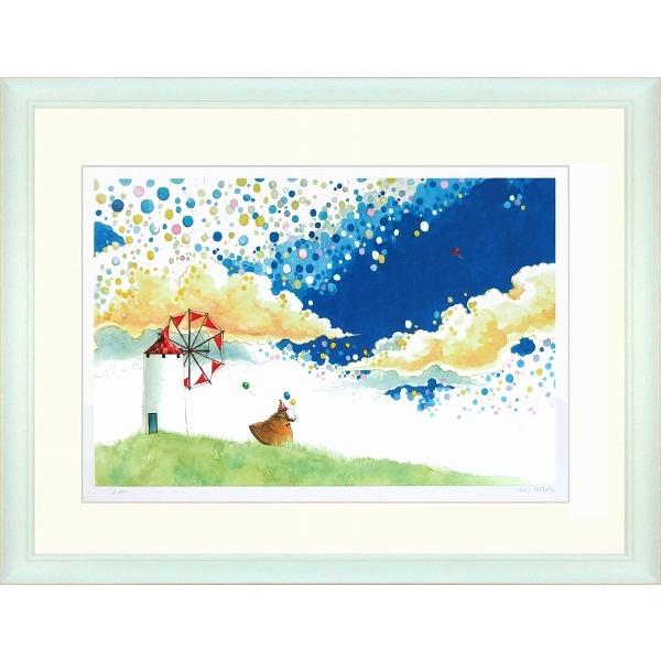 ジークレー版画 額装絵画 堀 乃布子 「行く～森～」 四ッ切 青木乃里子