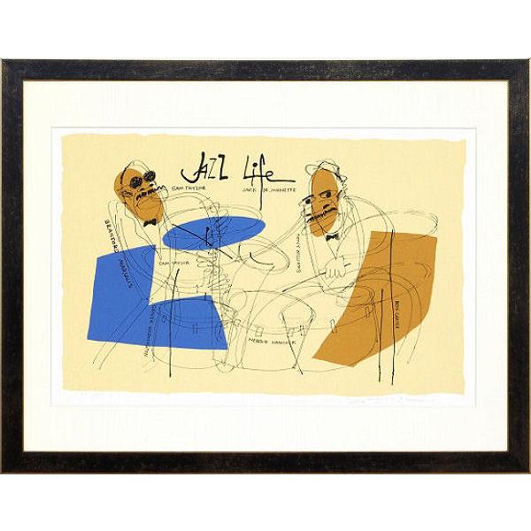 津田耕『ジャズ1』シルクスクリーン 【絵画 額付 新品 版画 津田耕『ジャズ1』シルクスクリーン 【絵画 額付 新品 版画