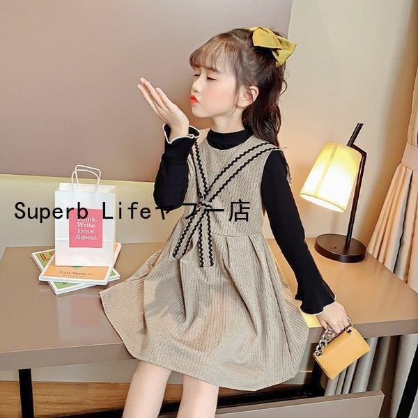 ワンピース キッズ 長袖 子供服 女の子 春秋 キッズワンピース  