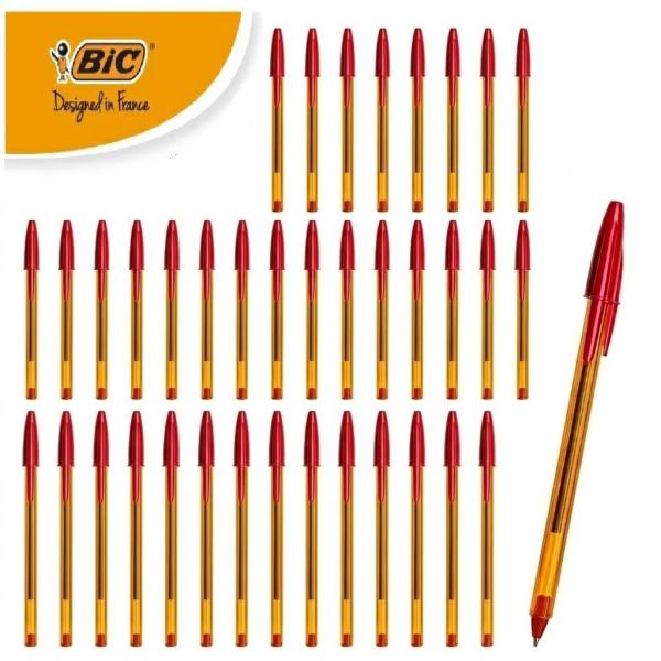 【100本】 ボールペン ビック（BIC）クリスタルオリジナルファイン 0.8mm CST−OF08REDJ 赤