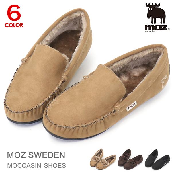 moz モカシンシューズ レディース モズ パンプス ボア フラット