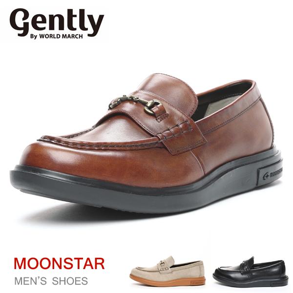 ワールドマーチ gently 革靴 ビジネスシューズ メンズ 4E 幅広 ムーン
