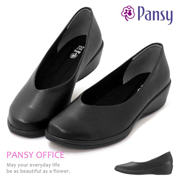 パンジー 靴 パンプス レディース フォーマル オフィス ローヒール pansy 黒