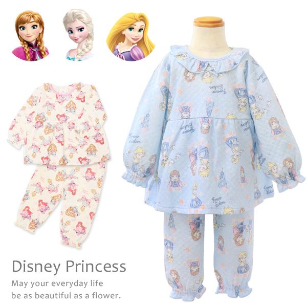 ディズニー パジャマ 寝巻き 長袖 プリンセス アナ雪 ルームウェア キッズ 子供服 上下セット