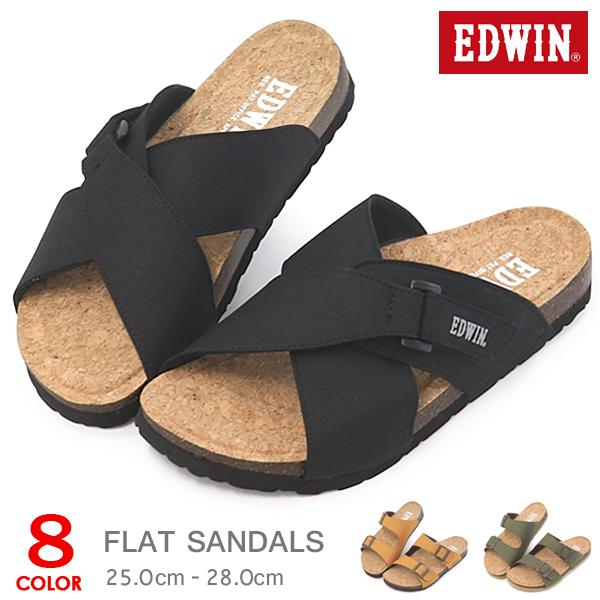新品　 SLIPPER サンダル　メンズ 楽天市場】EDWIN サンダル メンズ ビルケン風 フットベット