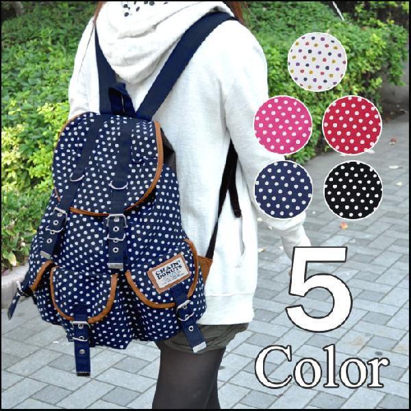 リュック リュックサック レディース おしゃれ 通学 女子 学生 大容量 リュックサック ドット柄 キャンバス 素材 3p 3ポケット リュック Bbdot 3p 001 Superfrog 通販 Yahoo ショッピング