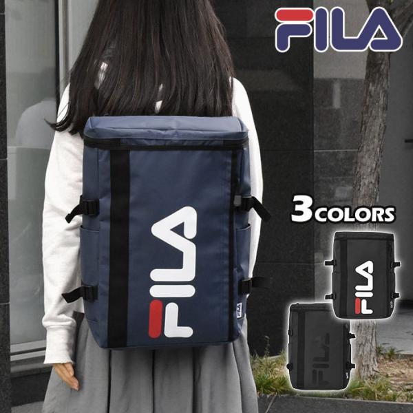 リュック リュックサック レディース おしゃれ 通学 女子 学生 大容量/FILA フィラ/ターポリン ボックス スクエア