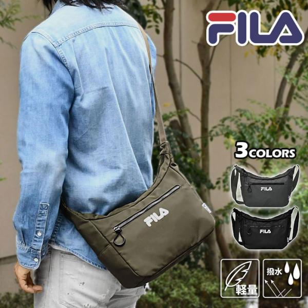 FILA フィラ 撥水 ショルダーバッグ メンズ 斜めがけ おしゃれ 小さめ ミニショルダーバッグ ペットボトルが入る 軽い 軽量 大人 シンプル ブランド バッグ