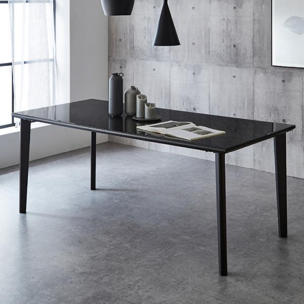 ダイニングテーブルフレーム（4〜6人用）※ガラス天板別 ガラス天板 ダイニングテーブル 幅180cm ブラック 6人掛け 4人