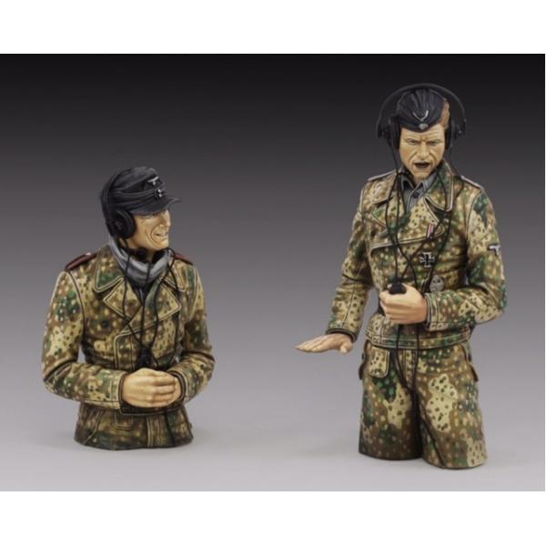 【ドイツ軍】SS レプリカ セット♪ 送料無料 1/16 ドイツ軍 SS親衛隊 戦車兵 半身 2体セット T530 未塗装