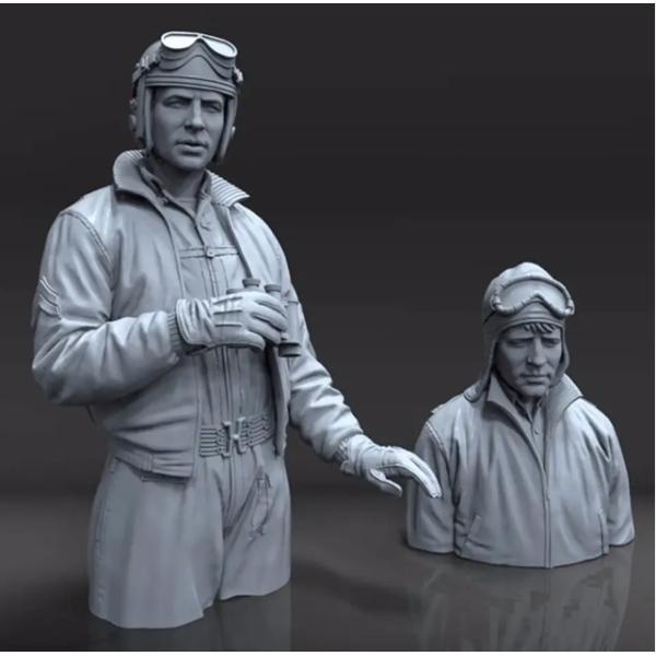 訳あり 送料無料 1/16 アメリカ軍 戦車兵 半身 2体セット X465 未塗装