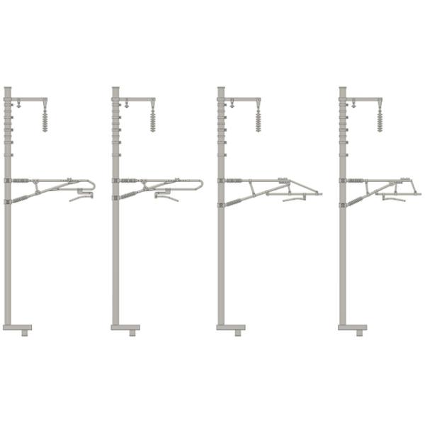 単線架線柱・新幹線型(24本セット) [3280]
