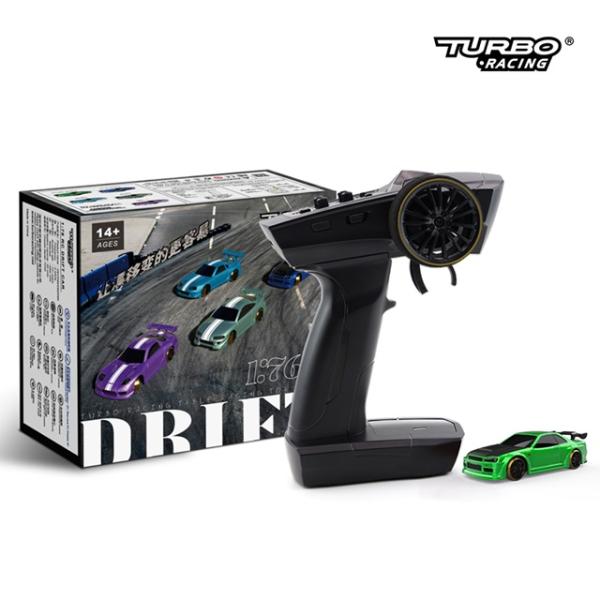 美品　Turbo Racing C64ドリフトカー　GN 1/76 C64 Green Drift Car［ 1/76スケール C64グリーン ドリフト