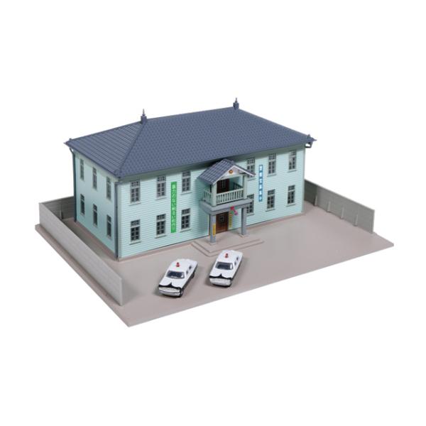 地方警察署(ライトグリーン・パトカー2台付) [23-460B]