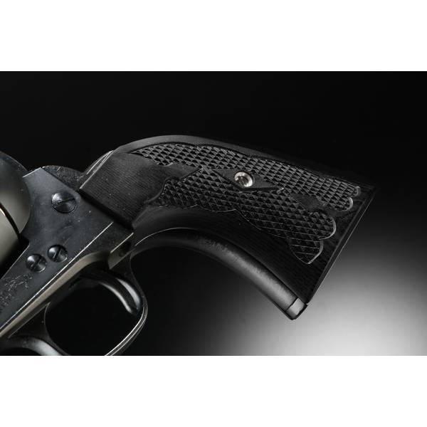 タナカSAA対応ブラックチェッカーウッドグリップ [HJ-240504