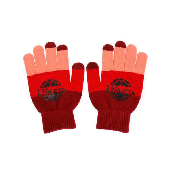 アスレタ（ATHLETA） ニットグローブ 5251 RED サッカー フットサル 防寒 手袋 （メンズ）