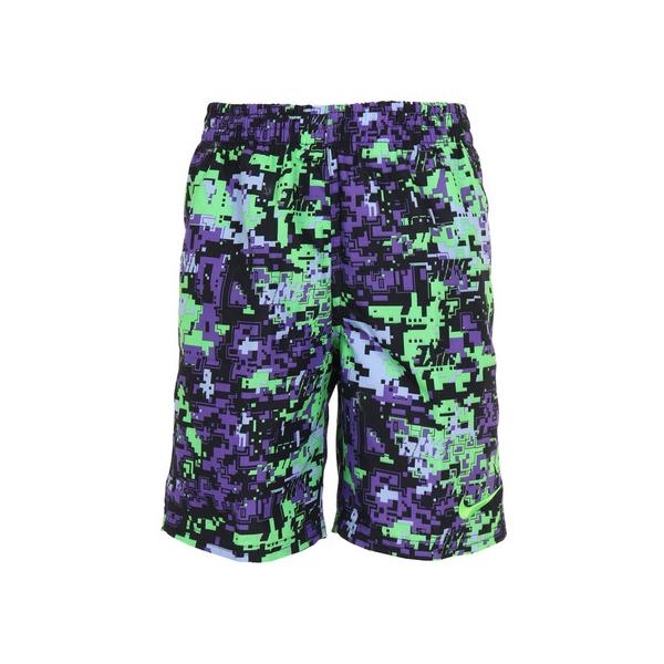 ナイキ NIKE ヴィクトリア ビクトリア サーフ&amp;スノー Victoria Surf&amp;Snow リゾート水着 トランクス水着 水着 ハーフパンツ トランクス 海パン 海水パンツ 総柄 パープル グリーン 水遊び 川遊び 水...