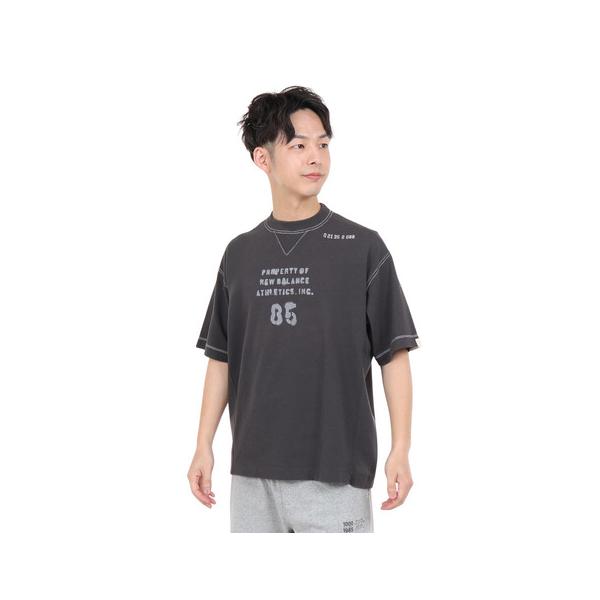 ニューバランス（new balance）（メンズ）半袖Tシャツ メンズ 黒 1000 グラフィックTシャツ R AMT35006PHM