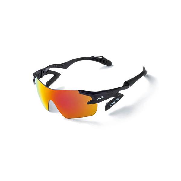 エアフライ AirFly スーパースポーツゼビオ ゼビオ Super Sports XEBIO スポーツサングラス アスリート 黒 ブラック 子供 キッズ kids ジュニア 鼻パッド無し 装着可能 UV UVカット 紫外線 紫外線対策 サ...