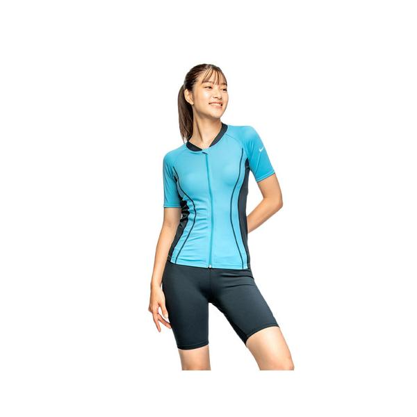 ナイキ(NIKE)(レディース)フィットネス水着 レディース 水泳 SP24 ショートスリーブ フルジップ セパレーツ 2993105-010 ナイキ(NIKE)(レディース)フィットネス水着 レディース 水泳 SP24 ショートスリーブ フルジップ セパレーツ 2993105-010