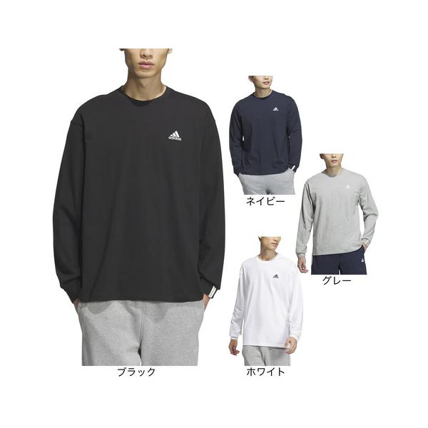 アディダス（adidas）（メンズ）エッセンシャルズ プラス ルーズフィット スモールロゴ 長袖Tシャツ KWF00