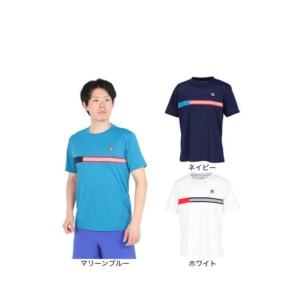 Admiral Tシャツ スコートフィラゲームTシャツ　サンバイザー FILA（フィラ） （メンズ）テニスウェア 胸切替ライン バックホール