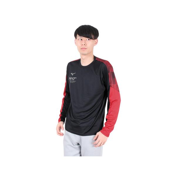 ミズノ MIZUNO スーパースポーツゼビオ ゼビオ Super Sports XEBIO 陸上 陸上ウェア ウェア Tシャツ 長袖 ロングスリーブ 練習着 Men's Mens メンズ めんず 男性 黒 ブラック