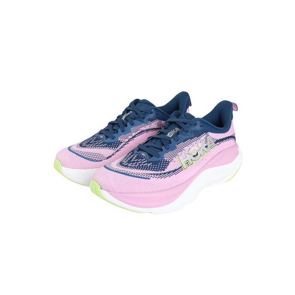 ホカ（HOKA）（レディース）ランニングシューズ スカイフロー ワイド ネイビー パープル 1155118-MTW スニーカー ジョグ 軽量 安定性