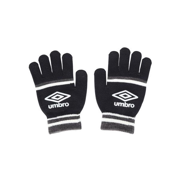アンブロ（UMBRO）（キッズ）手袋 ジュニア ニットグローブ UUDYJD55 BKGY ブラック