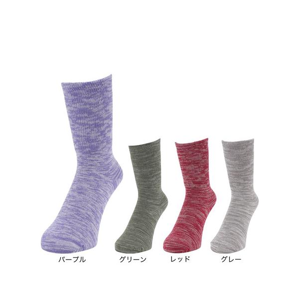 クー（Coo.）（レディース）温感 テーパー クルー丈 ソックス 895Q4GSA0105 22センチ 保温 裏起毛