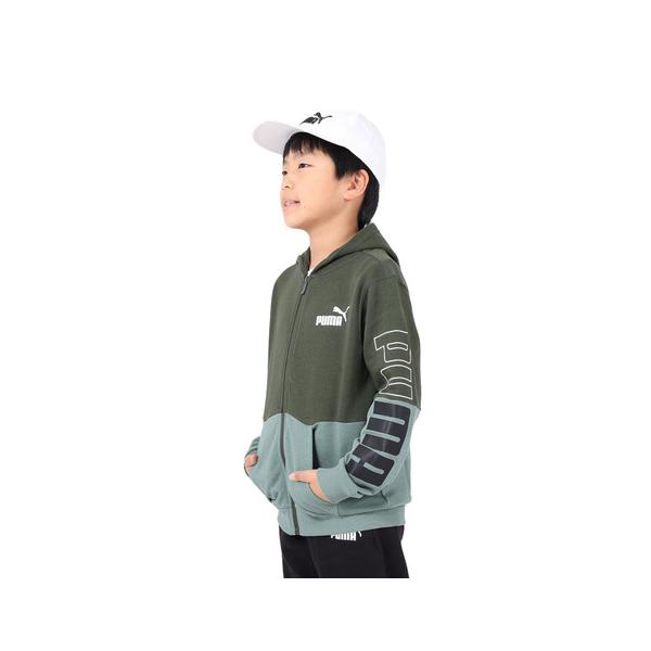 プーマ（PUMA）（キッズ）ジャージ ボーイズ POWER カラーブロック フーデッド 678571 31 GRN