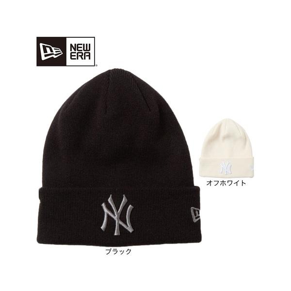 ニューエラ（NEW ERA）（メンズ、レディース）帽子 ベーシック カフニット MLB Tonal Logo ニューヨーク・ヤンキース 黒 ブラック 14670042 14670043
