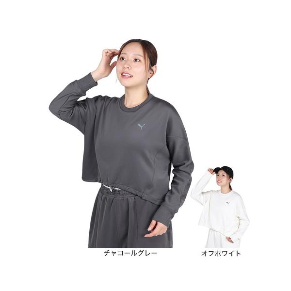 【PUMA EGW】 ブラック トレーナー ＆デザインスカート　2点SET PUMA（プーマ） （レディース）TRN EDGE ニット クルー スウェット