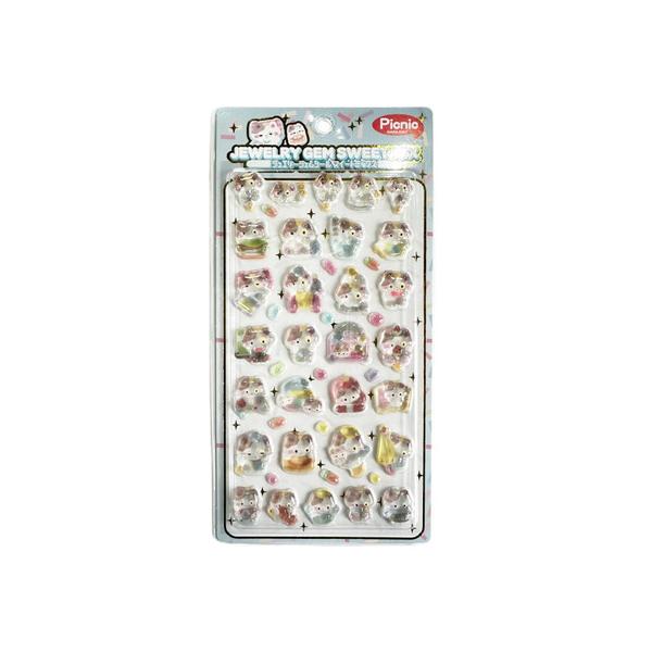 パステル（Pastel）（メンズ、レディース、キッズ）シール ジュエリージェムシール スイートミックス キャット JGSM-003 3D立体シール 2WAYプリント ぷっくり