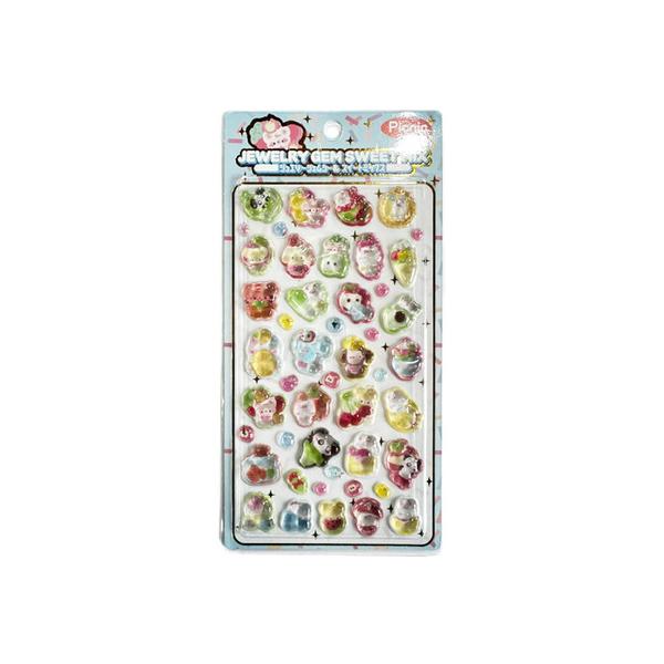 パステル（Pastel）（メンズ、レディース、キッズ）シール ジュエリージェムシール スイートミックス フルーツ JGSM-004 3D立体シール 2WAYプリント ぷっくり