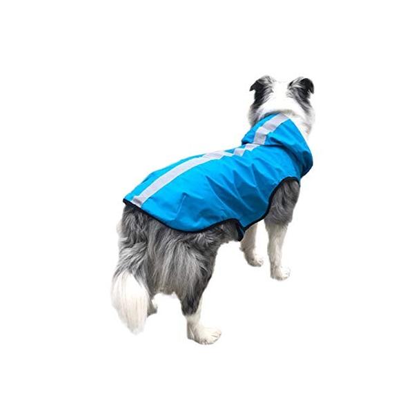 oncpcare 犬服 犬 レインコート 犬用カッパ 防水 ペット服 雨具 通気 帽子付 マジックテープ 着せやすい リード