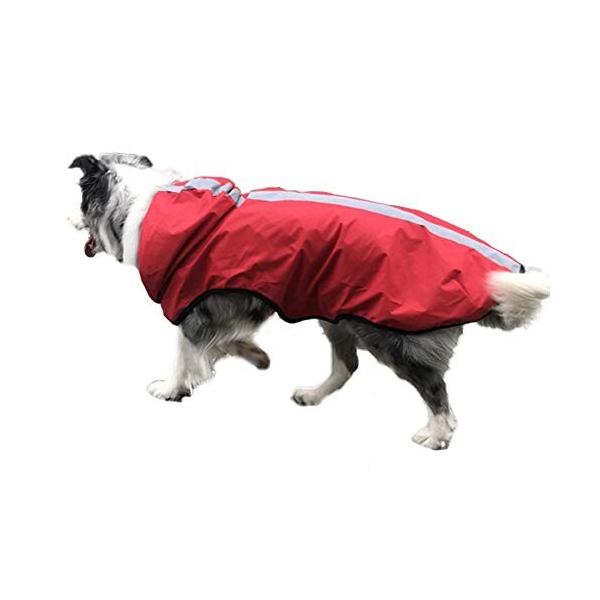 oncpcare 犬服 犬 レインコート 犬用カッパ 防水 ペット服 雨具 通気 帽子付 マジックテープ 着せやすい リード
