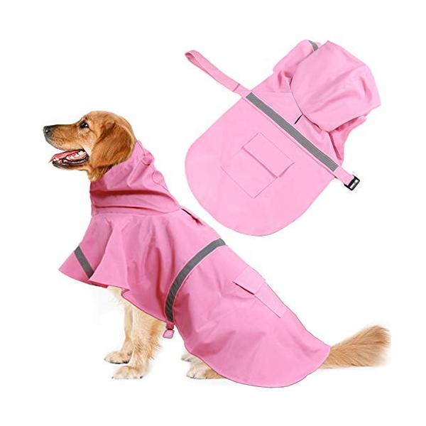 oncpcare 犬服 ペットレインコート 犬用 レインコート 犬用ポンチョ 梅雨対策 雨具 雨の日 防水服 帽子付 リード