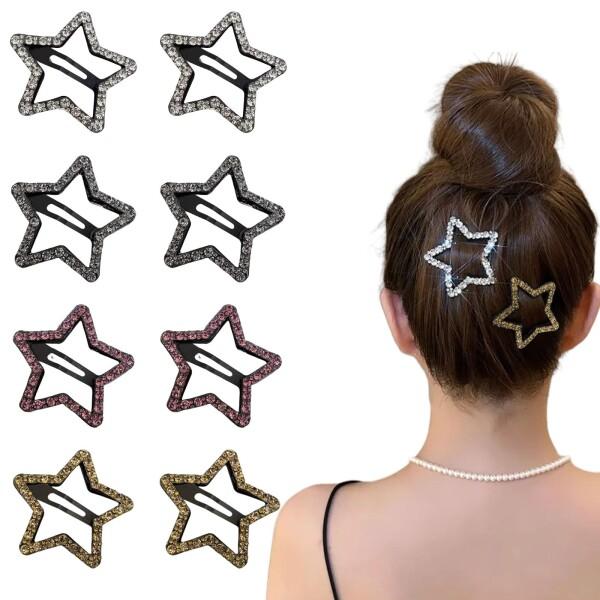 ヘアクリップ 星 8個セット 星型 ラインストーン ヘアピン ヘアクリップ 星 8個セット 星型 ラインストーン ヘアピン