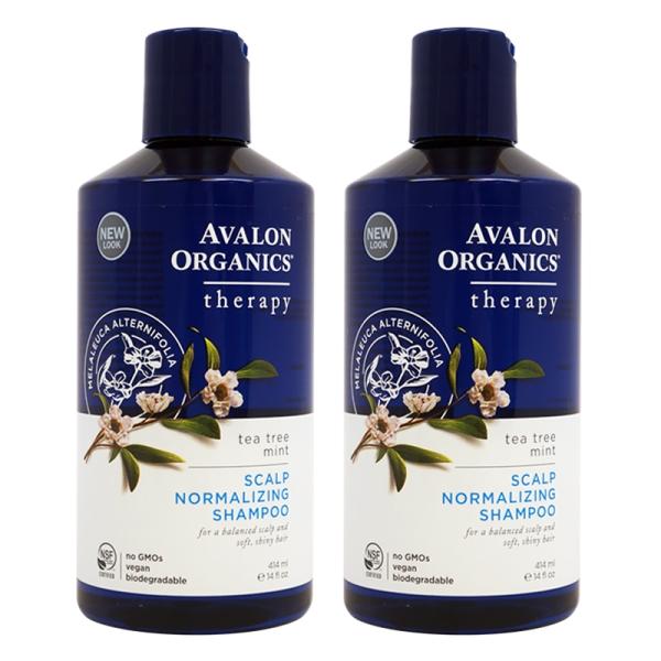 【Avalon Organics】スカルプシャンプー ティーツリー ミント 414ml 2個セット Scalp Normalizing Shampoo Tea Tree Mint Therapy