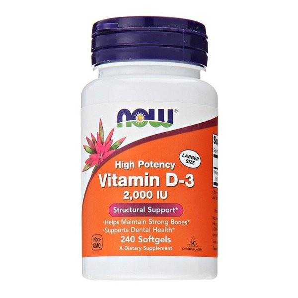 ビタミンD-3 2,000 IU 240ソフトジェル ナウフーズ Now Foods Vitamin D-3 2,000 240 Softgels