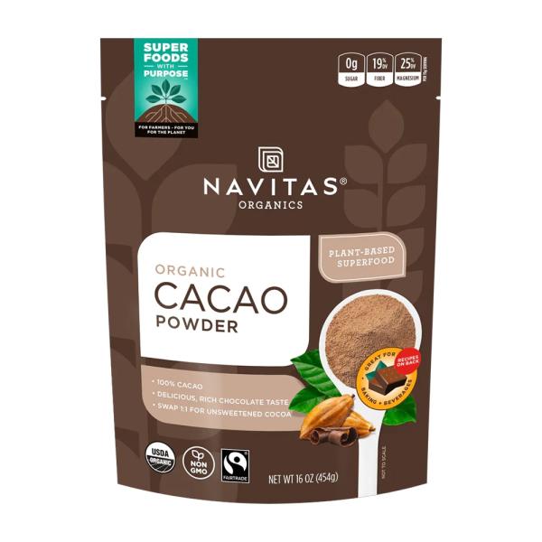 ナビタスナチュラル カカオパウダー生チョコレート 454 g【Navitas Naturals】Cacao Powder Raw Chocolate 16 oz