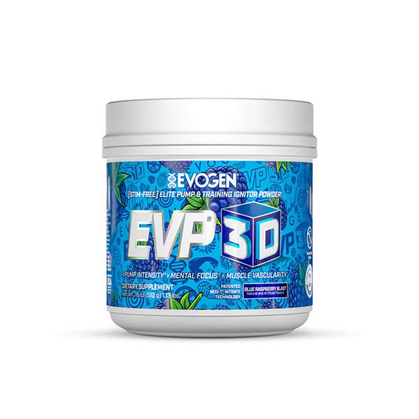 EVP 3D  ノンスティム プレワークアウト ブル―ラズベリーブラスト 512g  EVOGEN エボジェン プレワークアウト パンプ 筋トレ ボディメイク スポーツサプリ